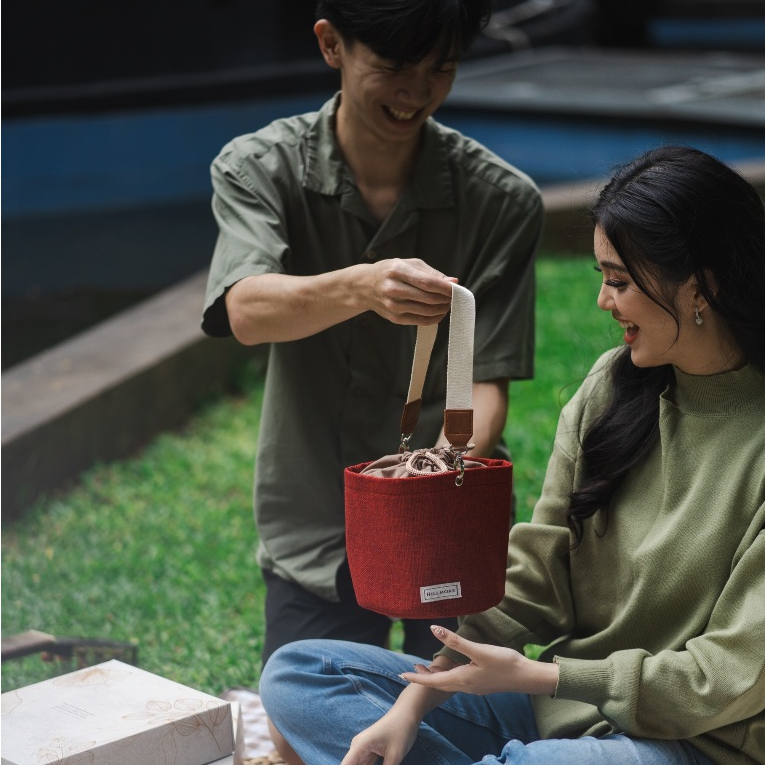 Toko Handuk - Mini Bucket Bag Canvas Vintage ( Hand Bag Souvenir )