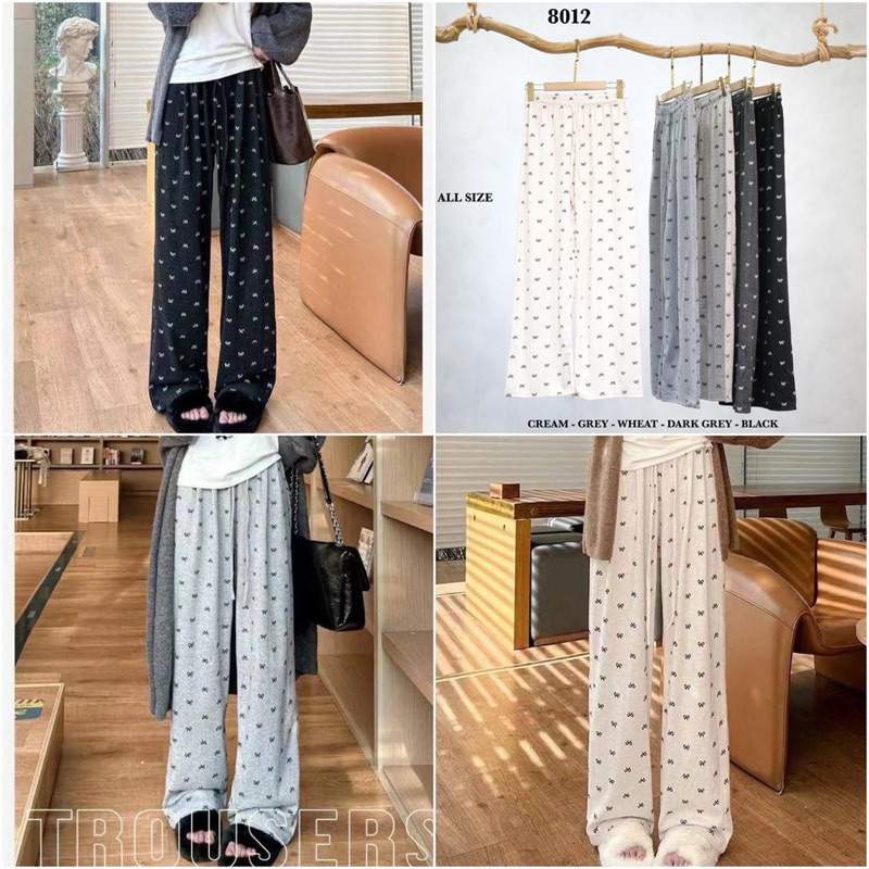 TATAOS BANGKOK RIBBON PITA PANTS CELANA KULOT HIGHWAIST KNIT RAJUT STRECH IMPORT