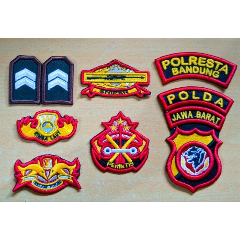 BORDIR ATRIBUT POLRI PDH SET TIMBUL