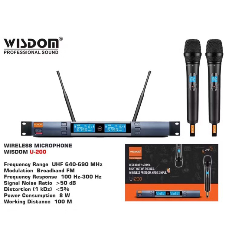Mic Wireless WISDOM U-200 / Microphone Wireless WISDOM U-200 Original