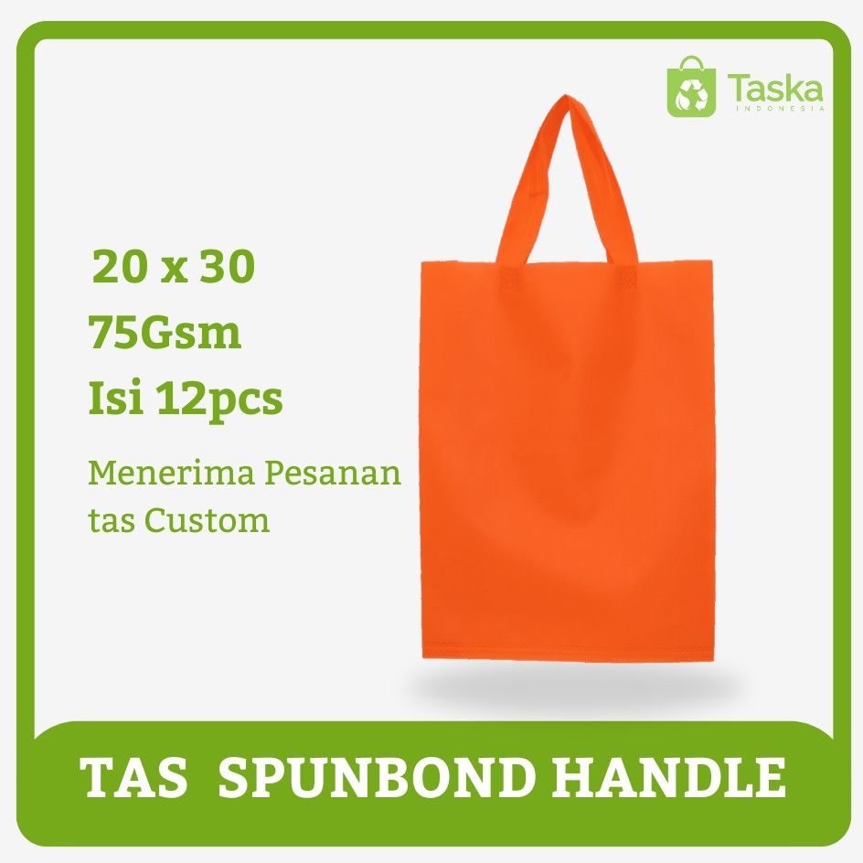 

GOODIE BAG SPUNBOND HANDLE 20x30 LUSINAN WARNA ORANGE / Tas Belanja Murah / Kantong Belanja