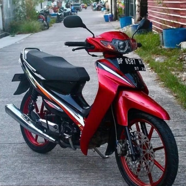 Striping Lis Sticker Standar Ori Suzuki Smash 2005 Merah Hitam Striping Smash 2005 2006