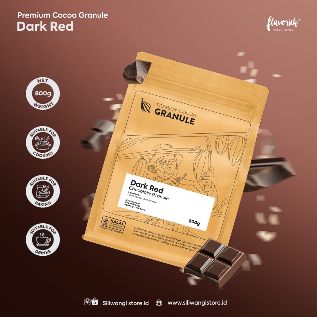 

Cokelat Bubuk PREMIUM COCOAGRANULE DARK RED 800gr