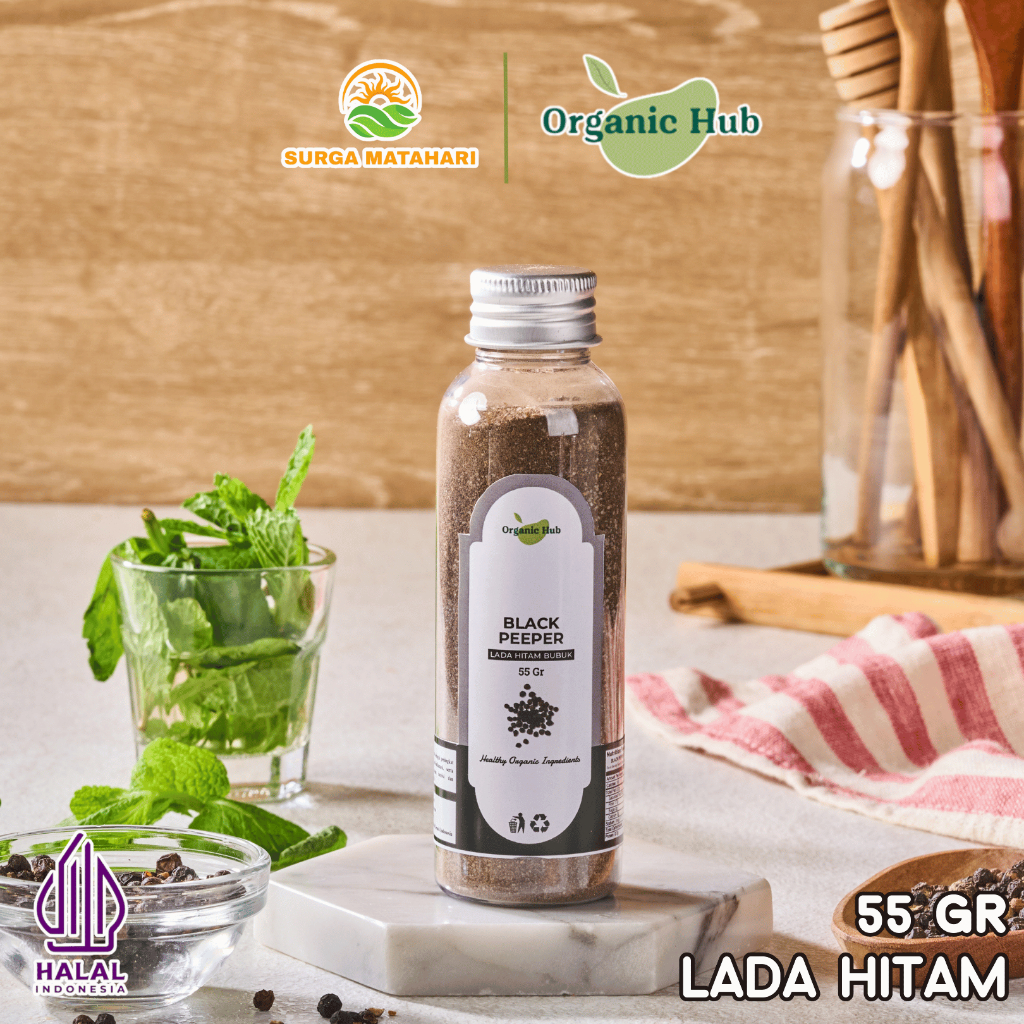 

Organic Hub Lada Hitam Bubuk Bumbu Dapur Nusantara Black Pepper Powder Premium 55 gr