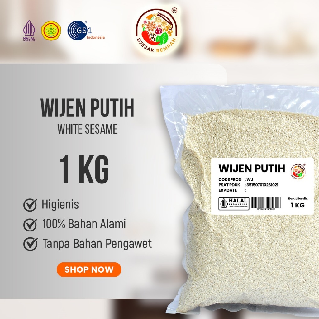 

Wijen Putih (Kemasan vakum 250 Gr - 1000 Gr)