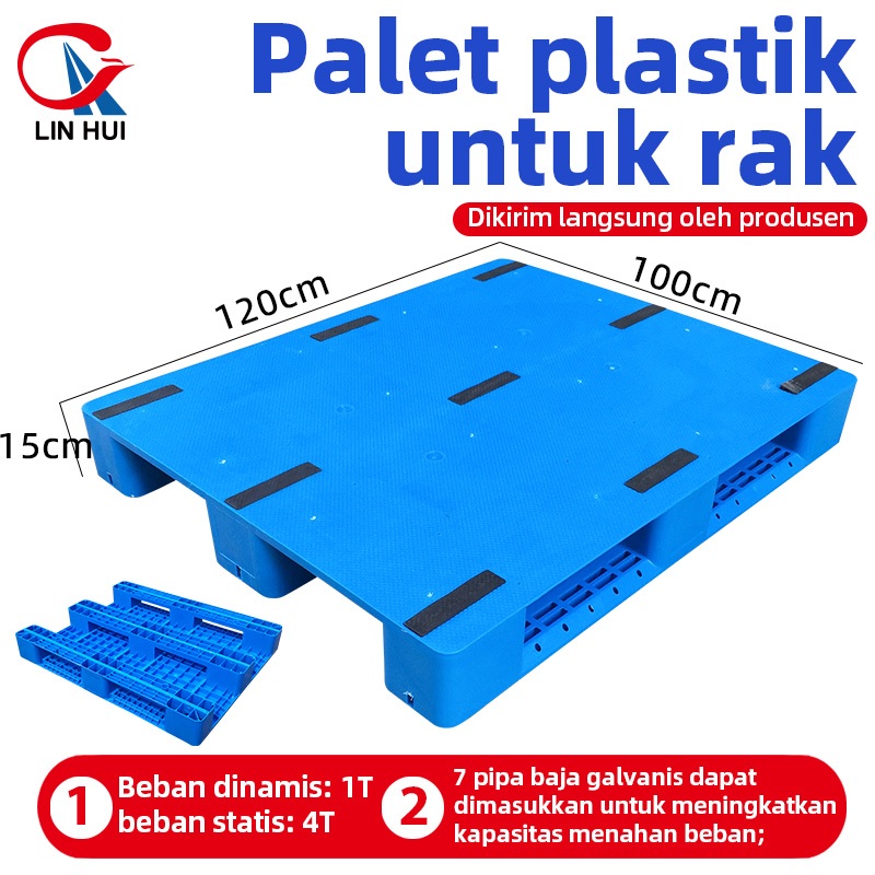 

LIN HUI Palet plastik datar berkualitas tinggi yang mudah dibersihkan 120*100*15cm palet plastik baru berkualitas tinggi palet plastik forklift