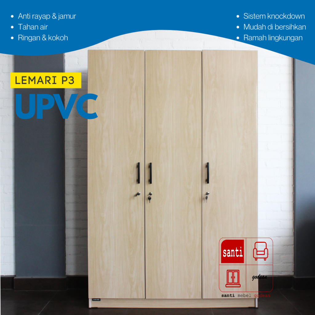Lemari Pakaian P3 UPVC Hazelnut