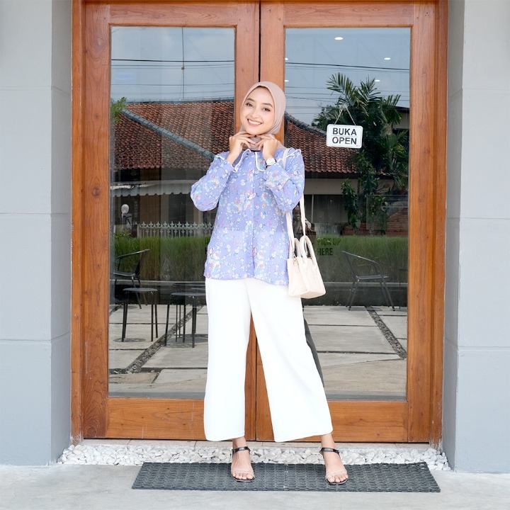 Deroca BlouseTAMARA Blouse Wanita Ceruty motif Bunga KekinianBlus Wanita Ceruti Motif Bunga || Loura