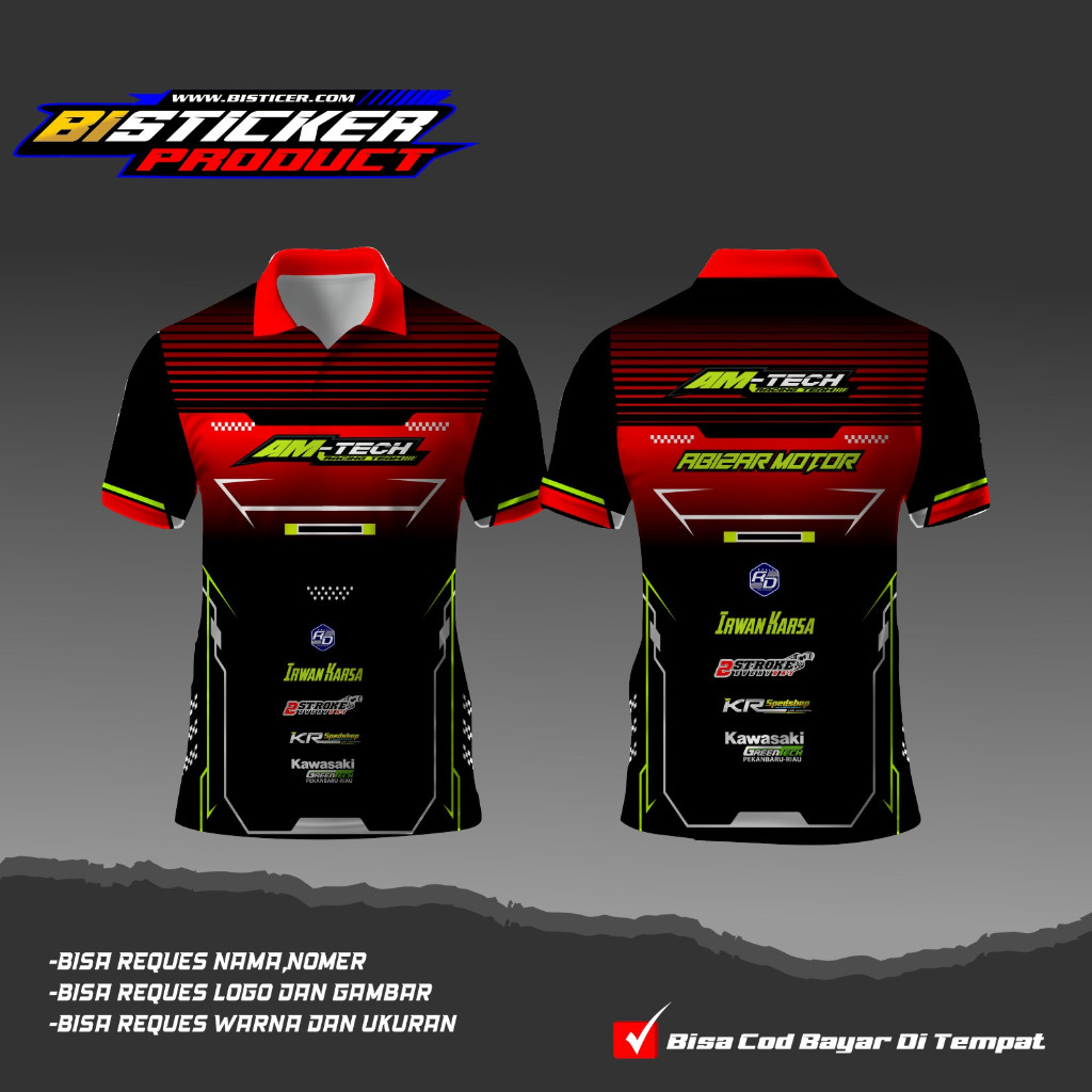 KAOS JERSEY BALAP MOTOR RACING CUSTOM PRINTING (GRATIS GANTI NAMA NOMER)
