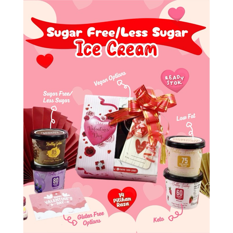 

(READY STOCK) HAMPERS VALENTINE GIFT HEALTHY ICE CREAM ISI 4 CUP. BANDUNG