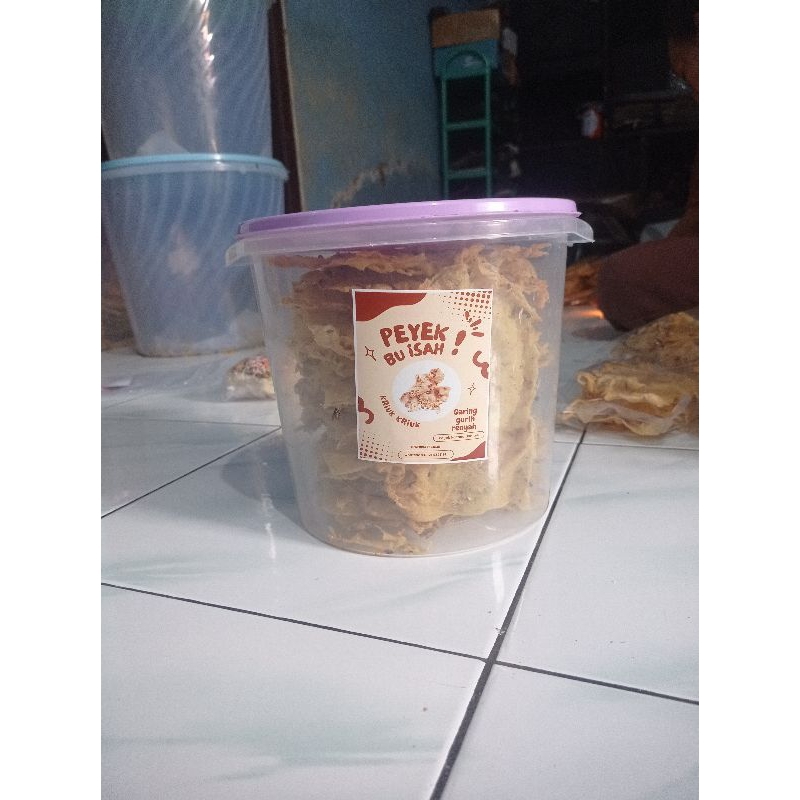 

peyek ikan teri toples 5 liter. renyah enak dan gurih