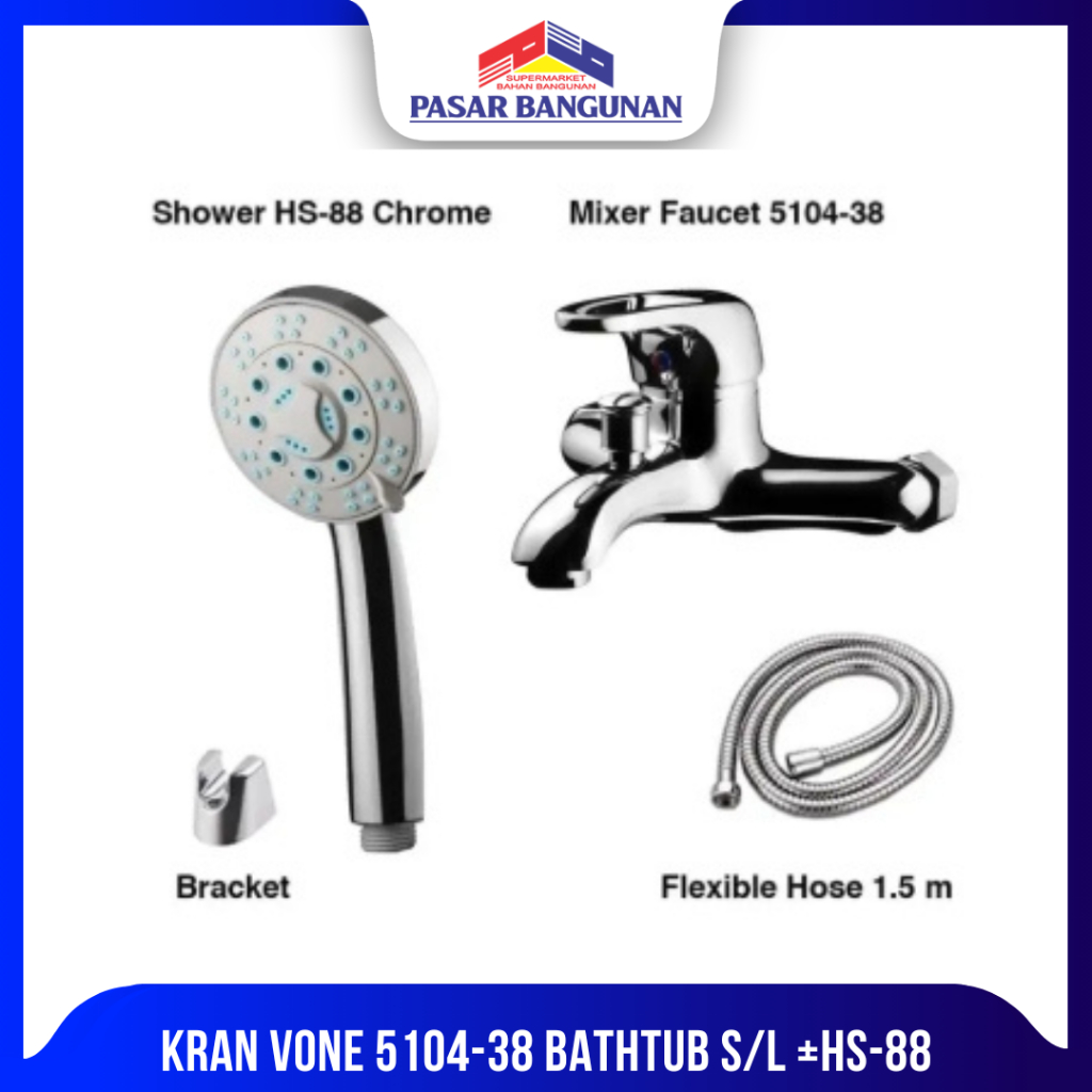 KRAN VONE 5104-38 BATHTUB S/L +HS-88 CHROME