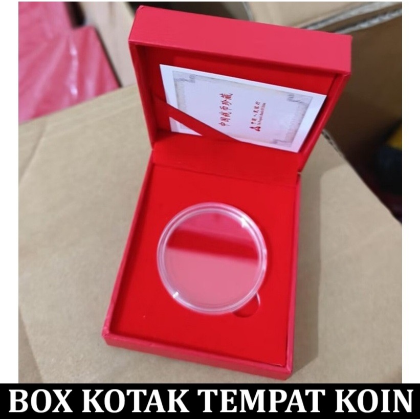 Kotak Box Mika Aklirik koin Coin emas gold silver diameter 4 cm original import kado hadiah exclusiv