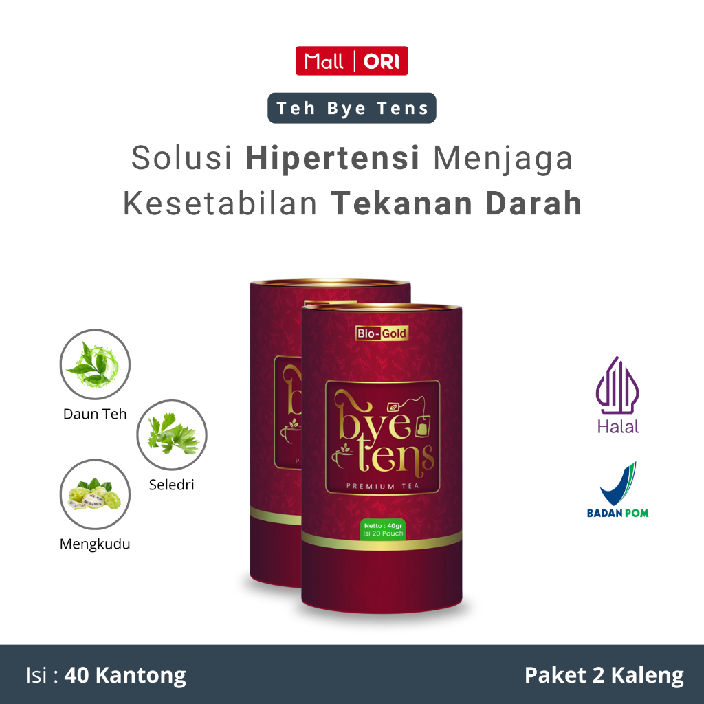 

Paket 2 - Bio Gold Bye Tens Teh Herbal Hipertensi Untuk Setabilkan Tekanan Darah & Kolesterol