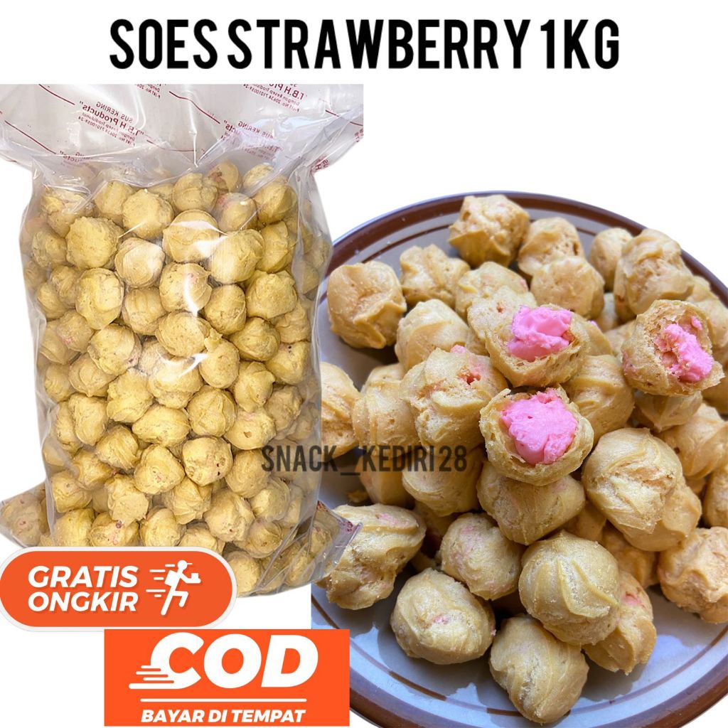 

Kue Soes Rasa Strawberry 1kg