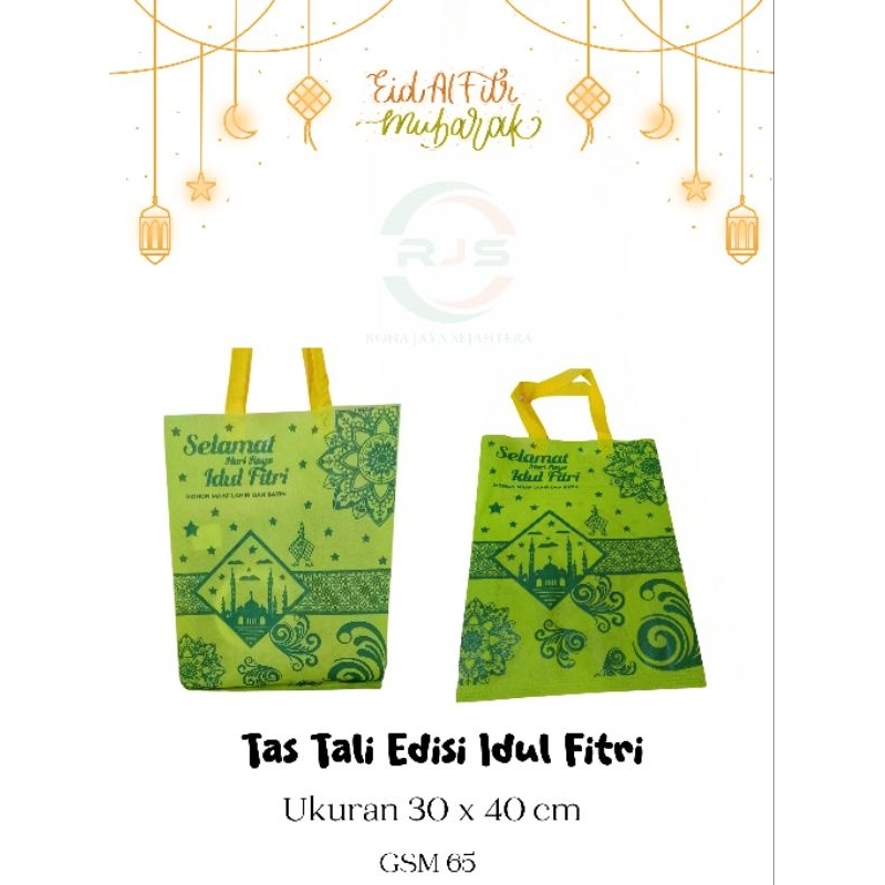 

(Isi 12 pcs) Tas Goodiebag Lebaran 30x40 Tas Tali Pres Tas Lebaran HLS Tas Printing Tas Bingkisan Tas Hampers