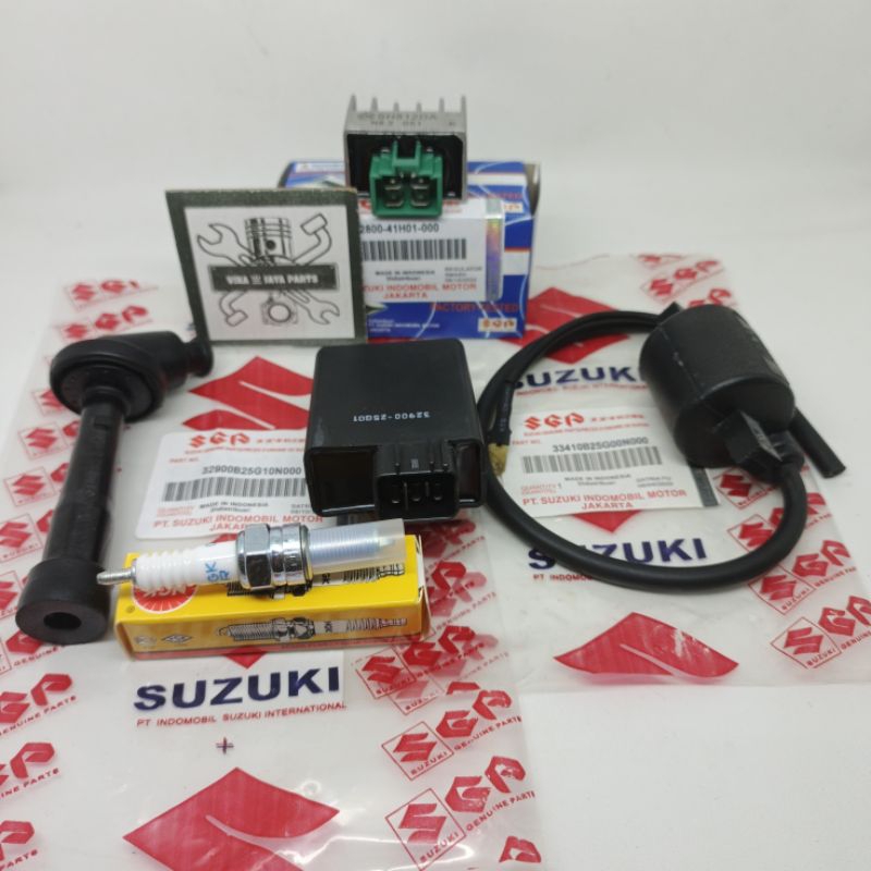 Paket 5Item CDI Koil Kiprok Busi Tutup Busi Suzuki Satria Fu 150 Old Ori SGP
