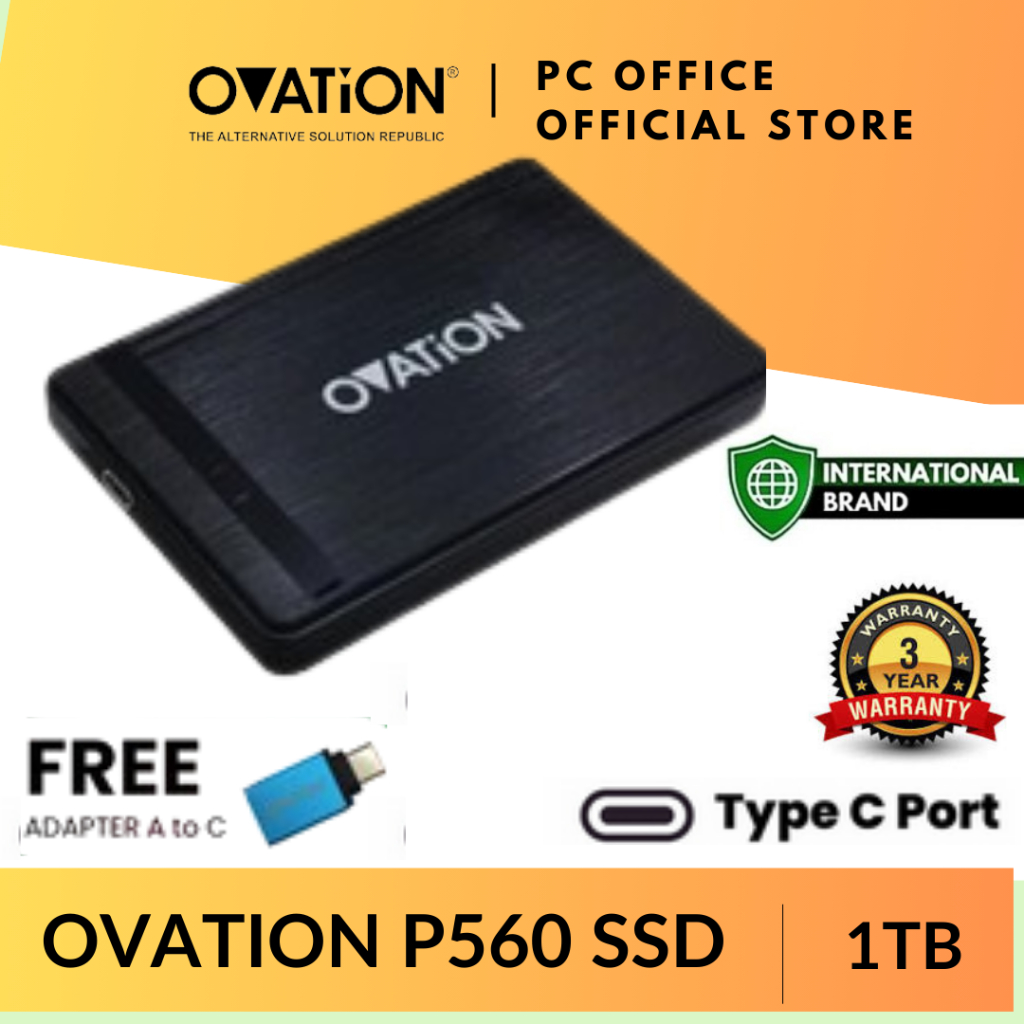 OVATION P560 SSD Portable 1TB External Eksternal SSD Type C USB 3.0 Garansi 3 Tahun