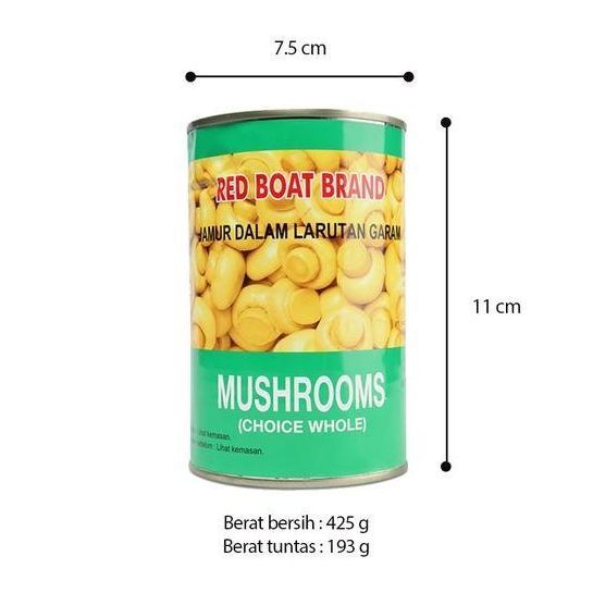 

Jamur Kancing Kaleng Red Boad Brand 425 Gram