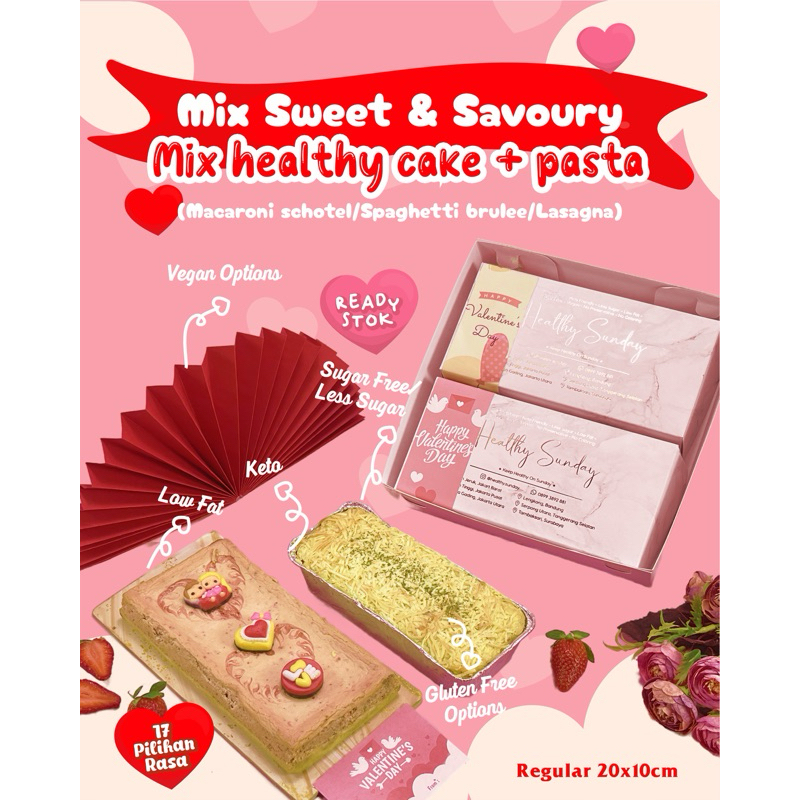 

(READY STOCK) HAMPERS VALENTINE GIFT HEALTHY CAKE + PASTA REGULAR. TANGERANG