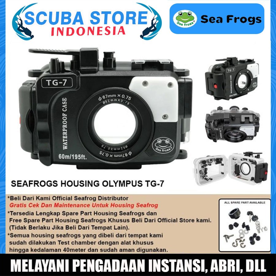 Housing Camera Seafrogs Tg-7 For Olympus Tg7 Sea Frogs Case Pelindung Kamera Underwater Bawah Air Se