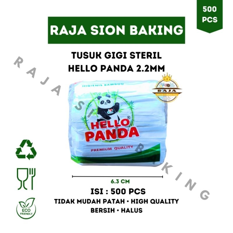 Tusuk Gigi Kayu Bambu Higienis / Tusuk Gigi Bungkus Steril / Tusuk Gigi Higienis Hello Panda