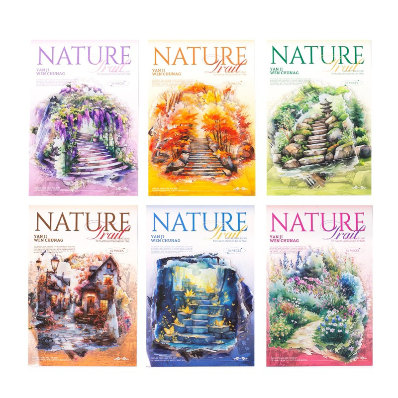 

(7F) sticker transparan tangga taman garden stairs winter autumn spring summer