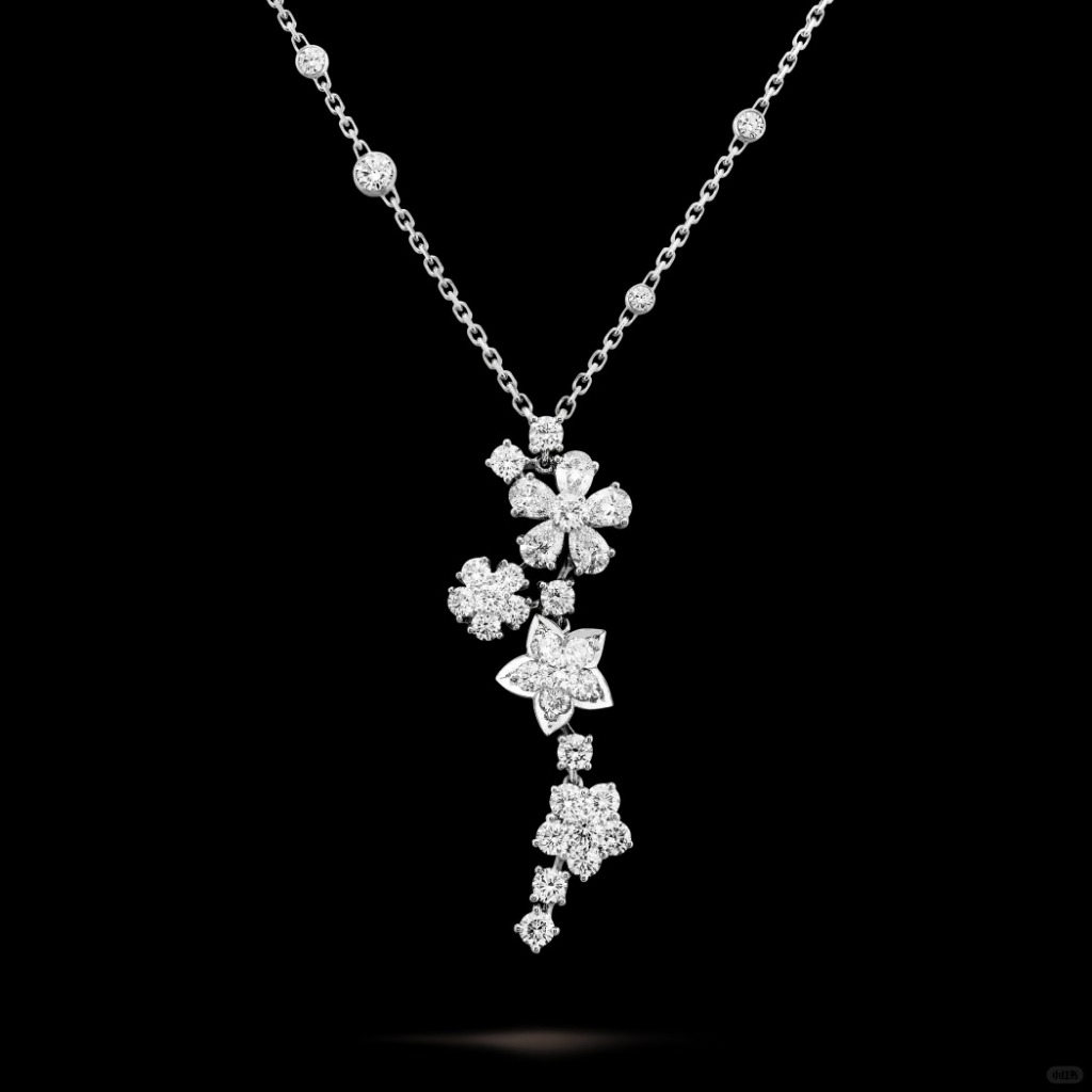 ❤  COD【17K /emas asli/750kadar】Kalung bunga berlian berlian penuh