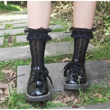 

TRNDYY KK-25 kaos kaki renda lolita gothic vintage cosplay japan jepang renda lace ECOS