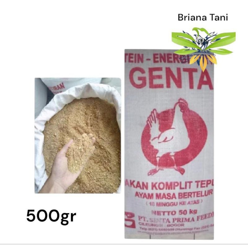 Repack 500gr Pakan Ayam Petelur GT-1GENTA Sinta Prima FeedMill