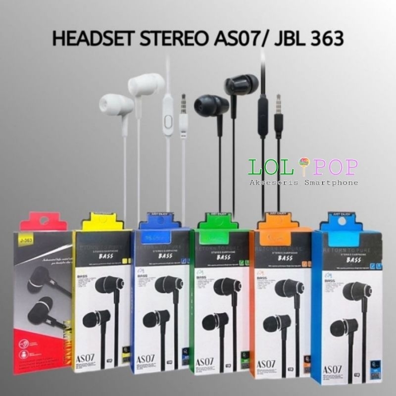 Earphone AS07 Headset Kabel
