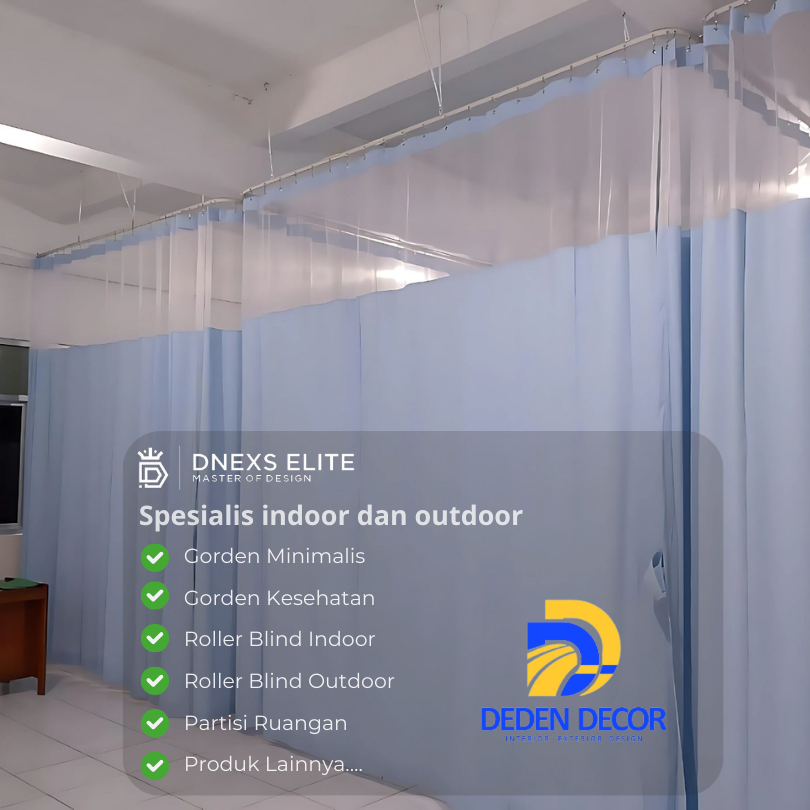 Gorden rumah sakit biru dnexs elite anti darah dan anti bakteri (foto pemanis)