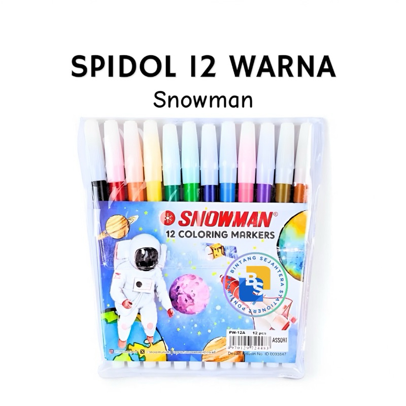 

Snowman - Spidol Set 12 Warna