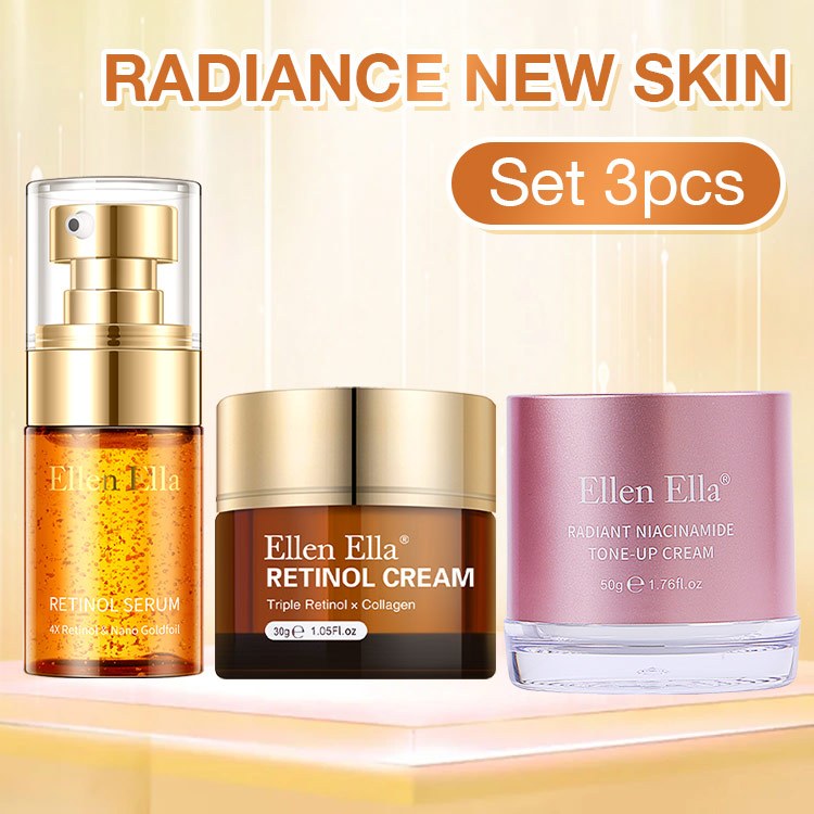 [Ready] ELLEN ELLA Day & Night Serum Cream Set 3pcs Retinol Serum + Retinol Cream + Niacinamide Crea