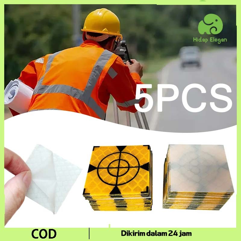 5pcs Sticker Survey Target Replective Survey Reflector Sheet 5x5cm Prisma Target Sticker Sheet Prism