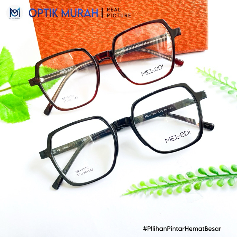 Frame Kacamata Model Heksagon Trend Modern  Kekinian Fashion Korea (Normal,Minus, Photocromic, Anti 