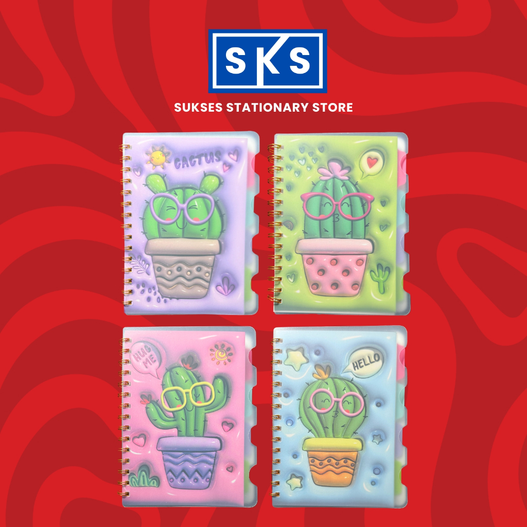 

Notebook Spiral Cactus Food A5 Sekat Buku Catatan Lucu Buku Tulis Lucu