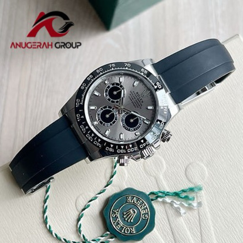 JAM ROLEX DAYTONA SILVER GREY 40MM AUTOMATIC SAPPHIRE BODY SWISS ORI PREMIUM