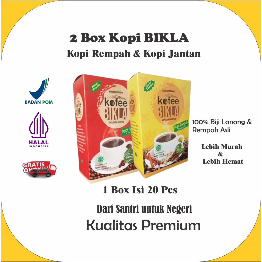 

Bikla Kopi Jantan dan Rempah 100 % Original Paket Kembar 200 gr