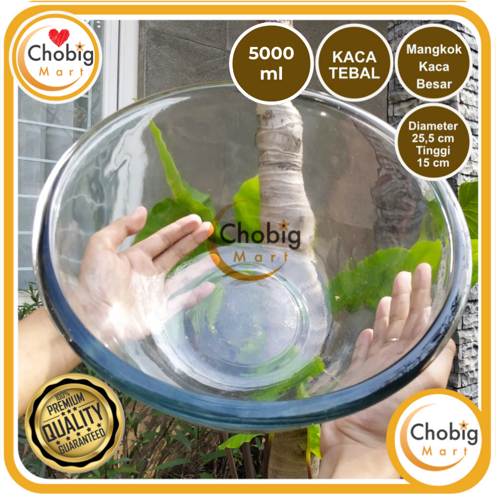 CHOBIG Mangkuk Kaca JUMBO Besar Kecil Bening Mangkok Gelas Sayur Salad Bumbu Saus Tebal Oven KIG BIB
