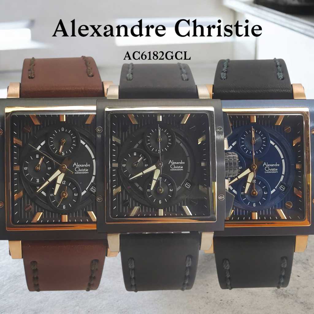 Jam Pria Alexandre Christie AC6182 AC 6182 GCL Kulit Strap Original Garansi Resmi Alexander Christie