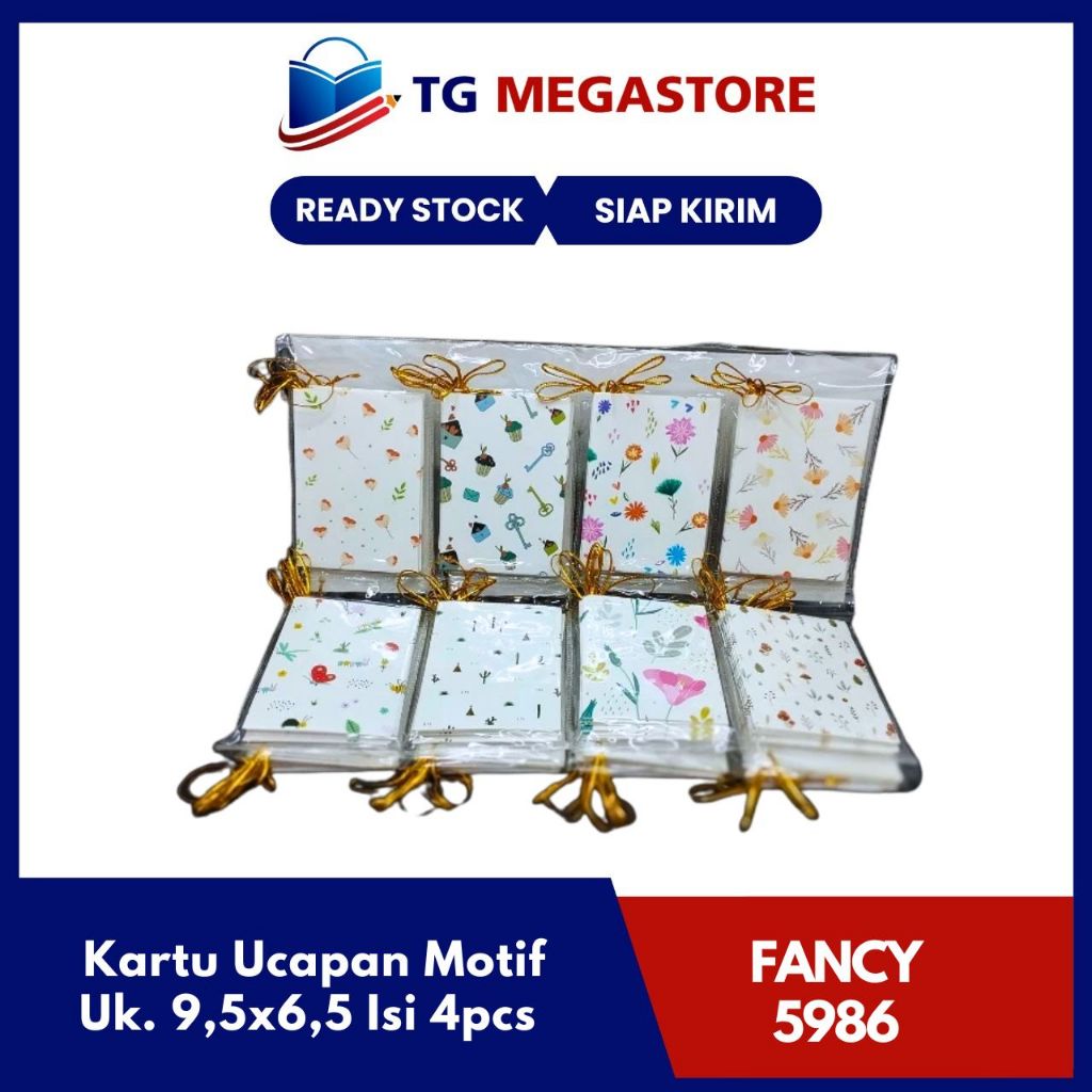 

Greeting Card /Kartu Ucapan Motif Uk. 9,5x6,5 Isi 4pcs - 5986
