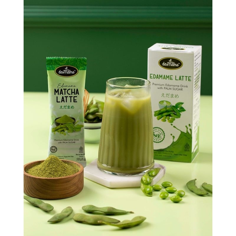 

Edamame matcha latte 1 box isi 5 saset