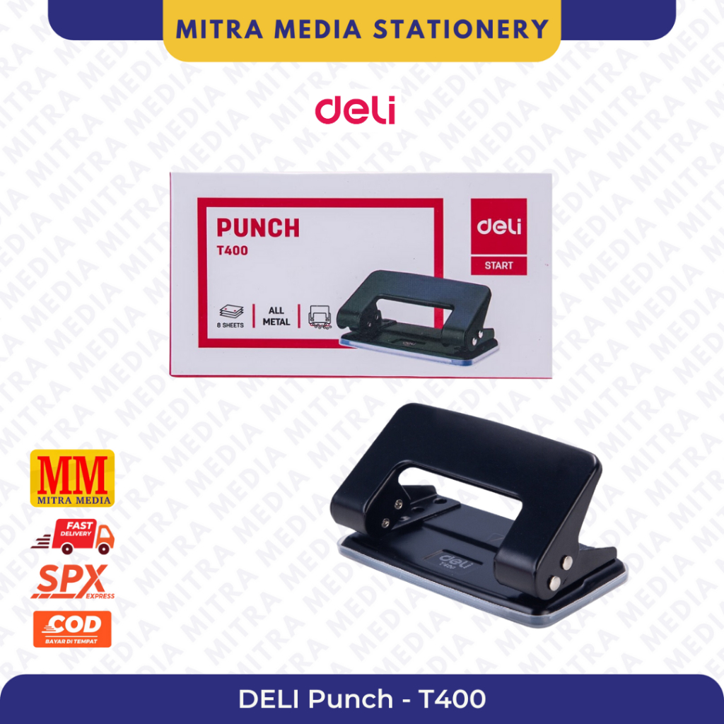 

Deli Two Hole Punch T400 / Deli Pelubang Kertas T400