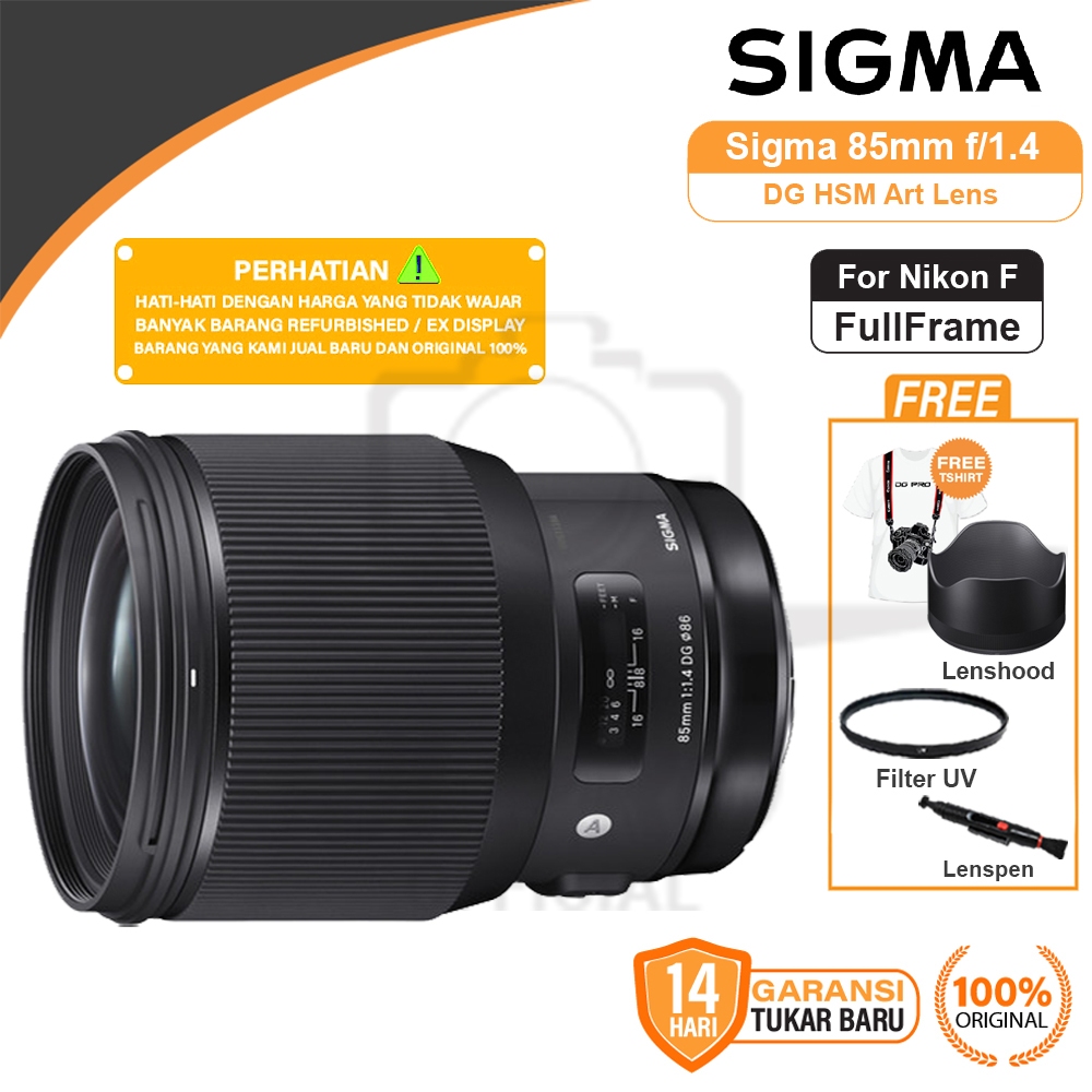 Sigma 85mm f1.4 DG HSM Art Lens for Canon EF / Nikon F / Sony E Lens - Lensa Sigma 85 mm f/1.4 Origi