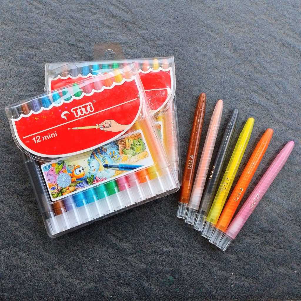 

Crayon Putar Twist Crayon Titi 12 Warna Pendek ( Set ) [ Original ]