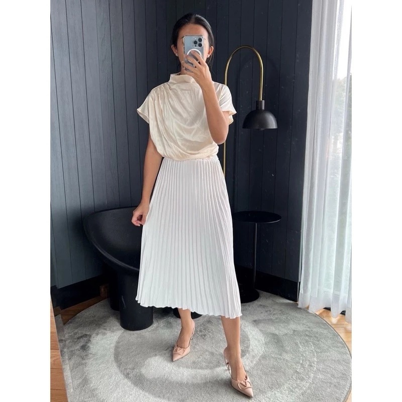 hyget putih rok / plisket retro rok / simpel rok grey rok / tornado pink rok / imut sage rok / libur