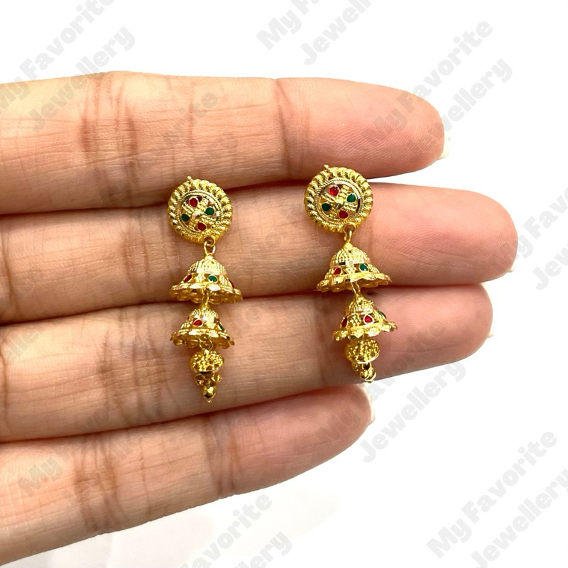 Giwang Dubai Cantik dan Mewah (Emas Asli Kadar 700)