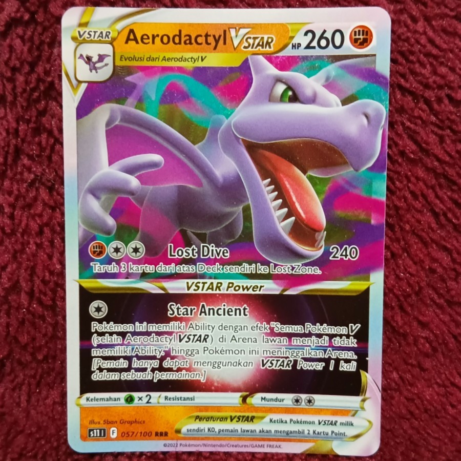 Aerodactyl VSTAR v star RRR s11 - Pokemon TCG Indonesia foil