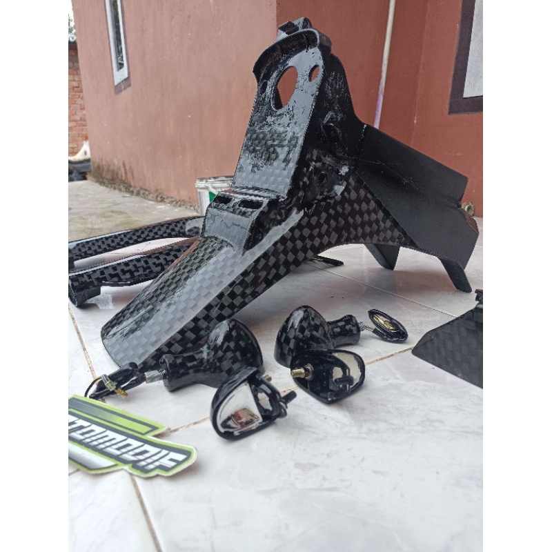 spakbor belakang ninja rr old original carbon kevlar forged